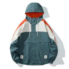 Technical Contrast Hooded Jacket