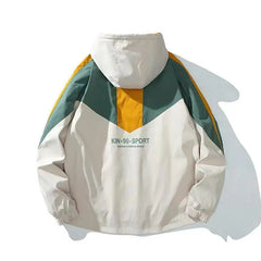 Technical Contrast Hooded Jacket
