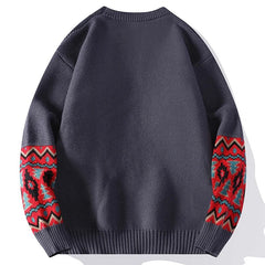 Men's Embroidered Wool Sweater