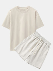 Heavy Weight Drop Shoulder Oversize T-Shirt & Jersey Shorts
