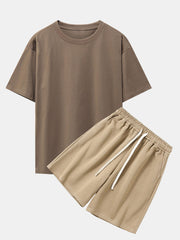 Heavy Weight Drop Shoulder Oversize T-Shirt & Jersey Shorts
