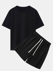 Heavy Weight Drop Shoulder Oversize T-Shirt & Jersey Shorts