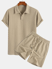 Geometric Diamond Jacquard Polo & Shorts