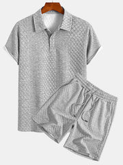 Geometric Diamond Jacquard Polo & Shorts