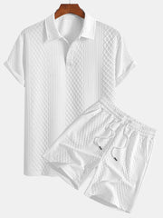 Geometric Diamond Jacquard Polo & Shorts