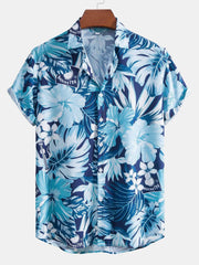 Musical Instrument Tropical Print Button Up Shirt & Swim Shorts
