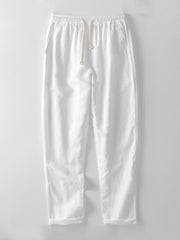 Short Sleeve Stand Collar Shirt & Straight Leg Linen Pants