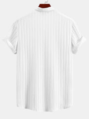 Textured Stand Collar Shirt & Straight Leg Pants