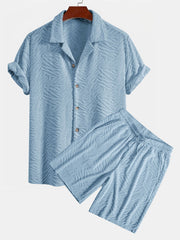 Animal Texture Terry Cuban Shirt & Shorts