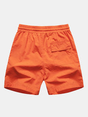 Island Print Button Up Shirt & Drawstring Swim Shorts