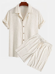 Animal Texture Terry Cuban Shirt & Shorts