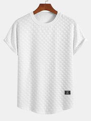 Checkerboard Jacquard  Arc Hem T-Shirt & Checkerboard Jacquard Shorts
