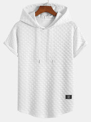 Checkerboard Jacquard  Arc Hem Hooded T-Shirt & Checkerboard Jacquard Shorts