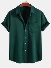 Stripe Jacquard Button Up Shirt & Shorts