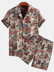 Floral Jacquard Cuban Shirt & Shorts