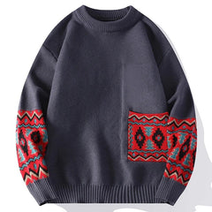 Men's Embroidered Wool Sweater