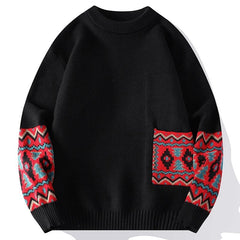 Men's Embroidered Wool Sweater