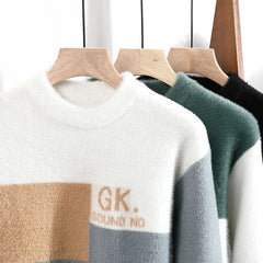 Warm Color Block Sweater '23
