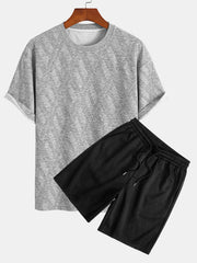 Relax Fit Diamond Jacquard T-Shirt & Diamond Jacquard Shorts