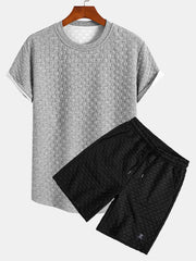 Checkerboard Jacquard Arc Hem T-Shirt & Checkerboard Jacquard Shorts