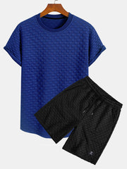 Checkerboard Jacquard Arc Hem T-Shirt & Checkerboard Jacquard Shorts