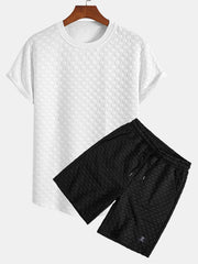 Checkerboard Jacquard Arc Hem T-Shirt & Checkerboard Jacquard Shorts