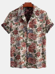 Floral Jacquard Cuban Shirt & Shorts