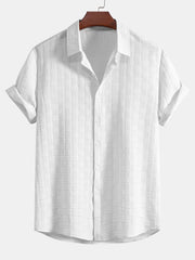 Stripe Jacquard Button Up Shirt & Shorts