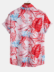 Tropical Print Button Up Shirt & Swim Shorts