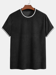 Short Sleeve Stretch Corduroy Ringer T-Shirt & Corduroy Shorts