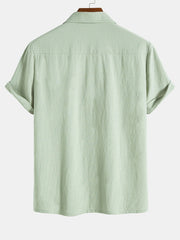 Textured Cotton Revere Shirt & 5" Shorts